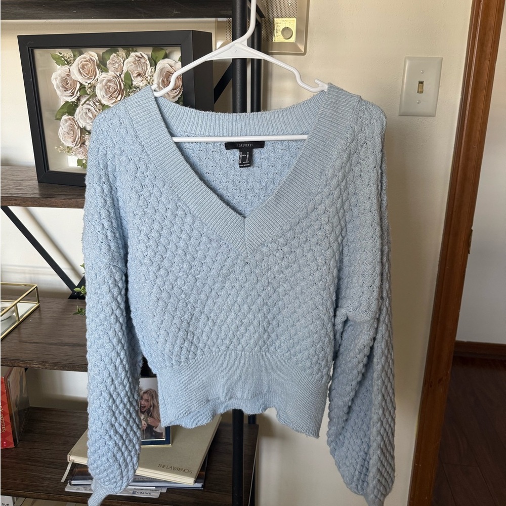 Light Blue V-Neck Sweater